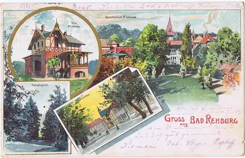 Litho,Gruß aus Bad Rehburg,gel.1916