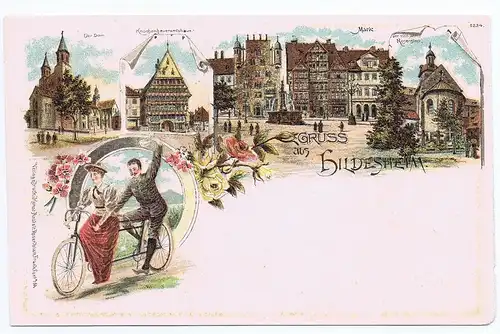 Litho,Gruß aus Hildesheim,ungel.um 1900