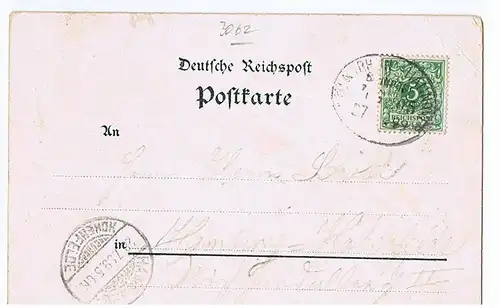 Litho,Gruß aus Bückeburg.gel.Bahnpost 1899