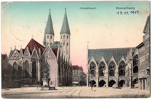  alte Karte Braunschweig gel.1910