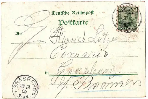 Litho Gruß aus Haarburg gel.1900