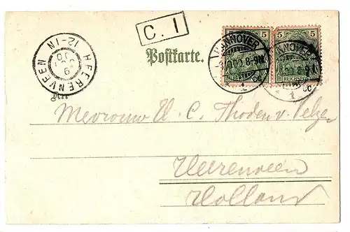 Litho Gruß aus Hannover gel.1900