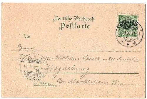 Litho Gruß aus Bückeburg gel.1898