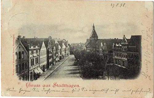 Litho Gruß aus Stadthagen gel.1898