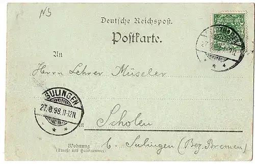 Litho Gruß aus Stadthagen gel.1898