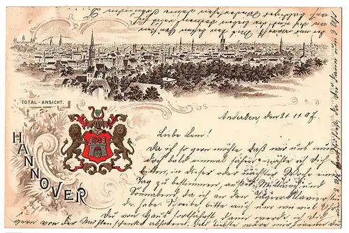 Litho Hannover gel.1897