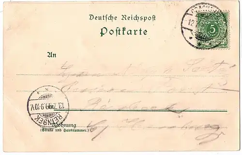 Litho Gruß aus Drachenfels gel. 1899