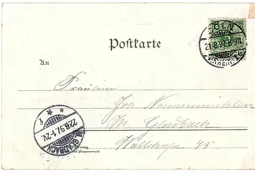 Litho Gruß aus Köln gel.1897