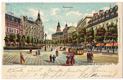 Litho Gruß aus Frankfurt gel.1904