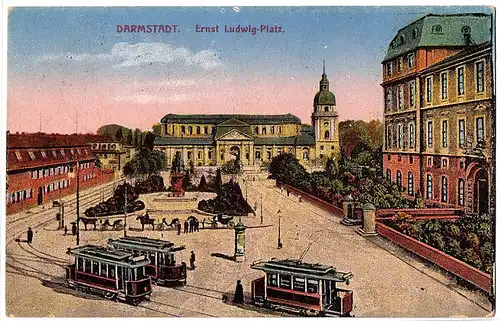 Litho Darmstadt gel.Bahnpost 1921