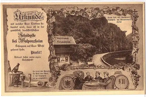 Litho Gruß aus Waldporzheim  ungel. um 1910