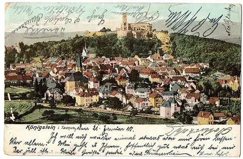 alte AK Königstein gel. 1910