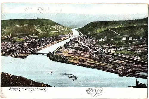 alte AK Bingen gel. 1906