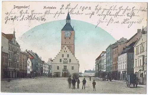 Litho,Gruß aus Deggendorf,gel.1904