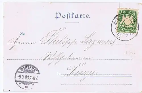 Litho,Gruß aus Augsburg,gel. 1903