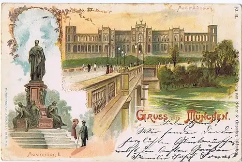 Litho,Gruß aus München,gel. 1904 