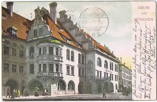 Litho,Gruß aus München,gel. 1909 
