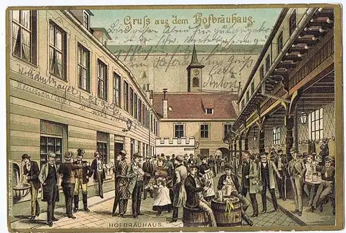 Litho,Gruß aus München,gel. 1898 