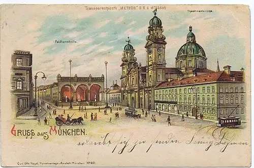 Litho,Gruß aus München,gel. 1899