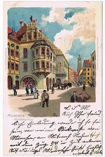Litho,Gruß aus München,gel. 1900