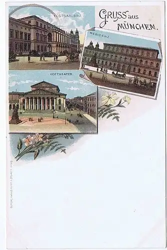 Litho,Gruß aus München,ungel.um 1900