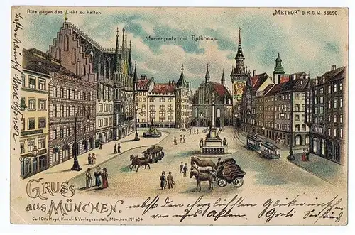 Litho,Gruß aus München,gel. 1900 