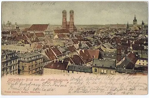 Litho,Gruß aus München,gel. 1902 