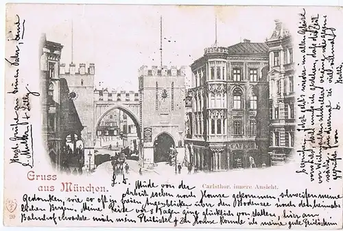 Litho,Gruß aus München,gel. 1898