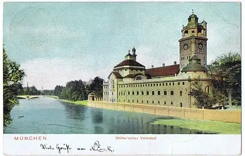 Litho,Gruß aus München,gel. 1904 