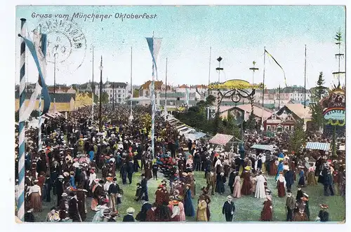 Gruß vom Münchner Oktoberfest gel.1904
