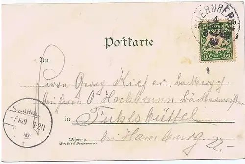 Litho,Gruß aus Nürnberg,gel. 1900