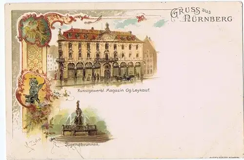 Litho,Gruß aus Nürnberg,ungel.um 1900