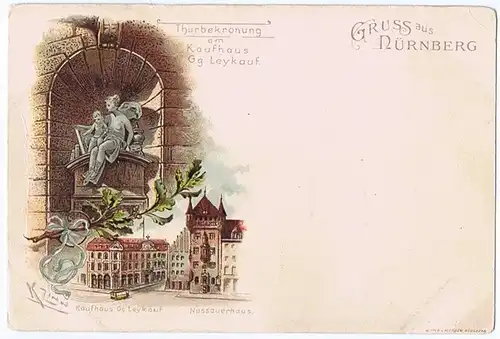 Litho,Gruß aus Nürnberg,ungel. um 1900