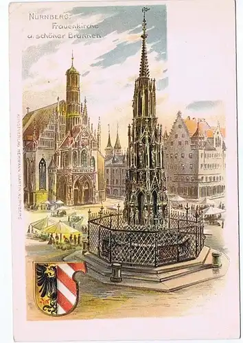 Litho,Gruß aus Nürnberg,ungel.Prägekarte um 1900