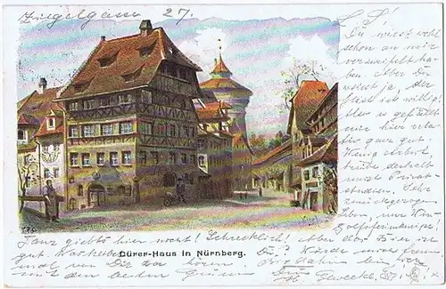 Litho,Gruß aus Nürnberg,gel. 1904