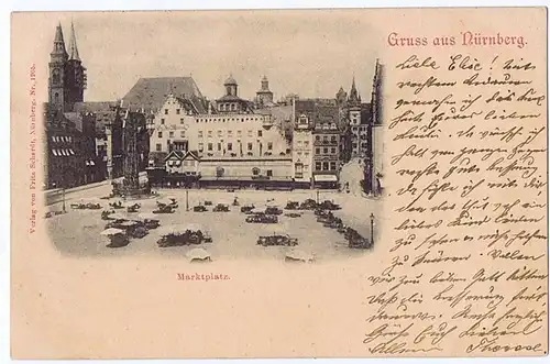 Litho,Gruß aus Nürnberg,gel. 1900 