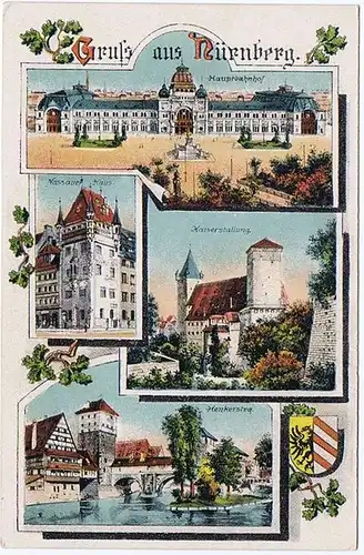 Litho,Gruß aus Nürnberg,ungel.um 1900