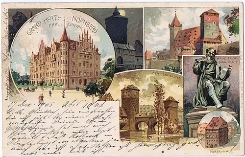 Litho,Gruß aus Nürnberg,gel. 1905