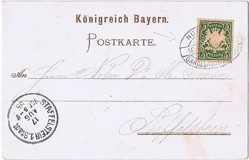 Litho,Gruß aus Nürnberg,gel. 1896