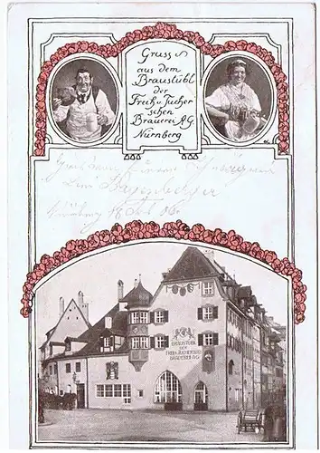 Litho,Gruß aus Nürnberg,gel. 1906