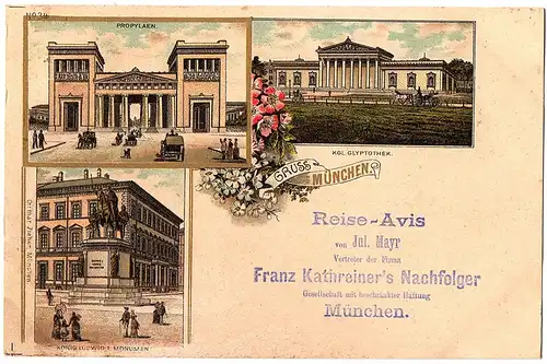 Litho AK Gruß aus München gel.1899