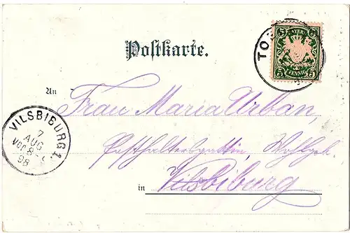 Litho AK Gruß aus Bad Tölz gel.1898