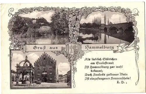 Litho AK Gruß aus Hammelburg gel.1910