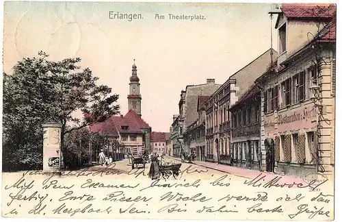 Ak Erlangen gel.um1908