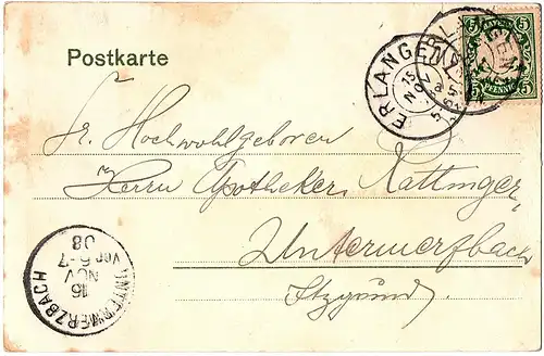 Ak Erlangen gel.um1908