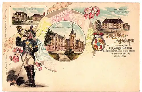 Litho AK Gruß aus Regensburg ungel.um1900