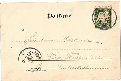 Litho AK Gruß vom Chiemsee gel.1898