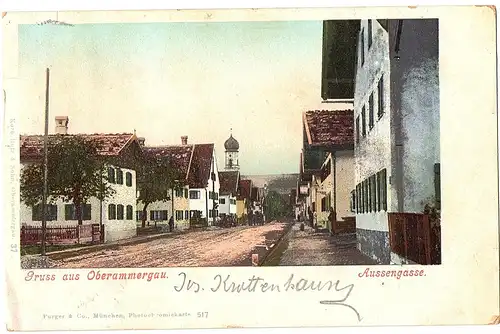 Litho AK Gruß aus Oberammergau gel.1898