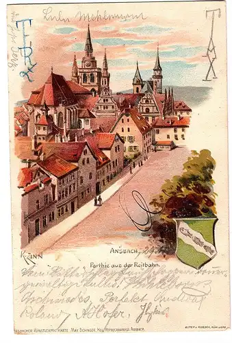 AK Litho Ansbach gel.1911