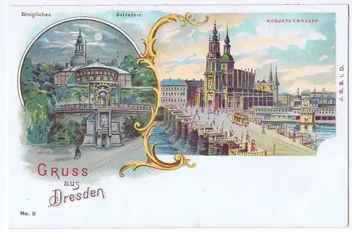 AK Litho Dresden  ungelaufen um1910